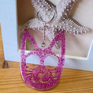 cat resin keychain